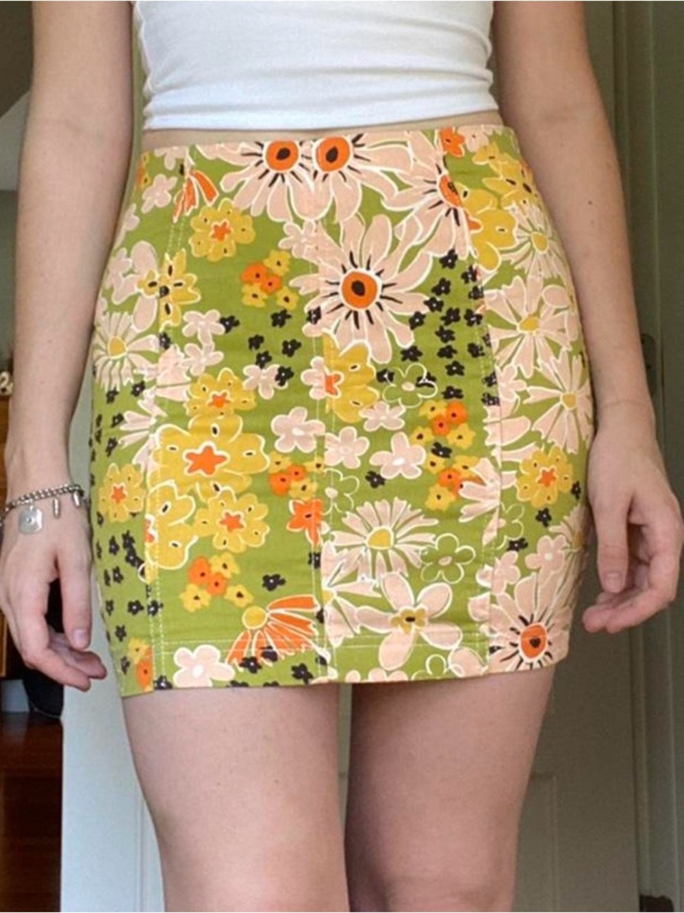 free people Mini skirt with a 70s floral design